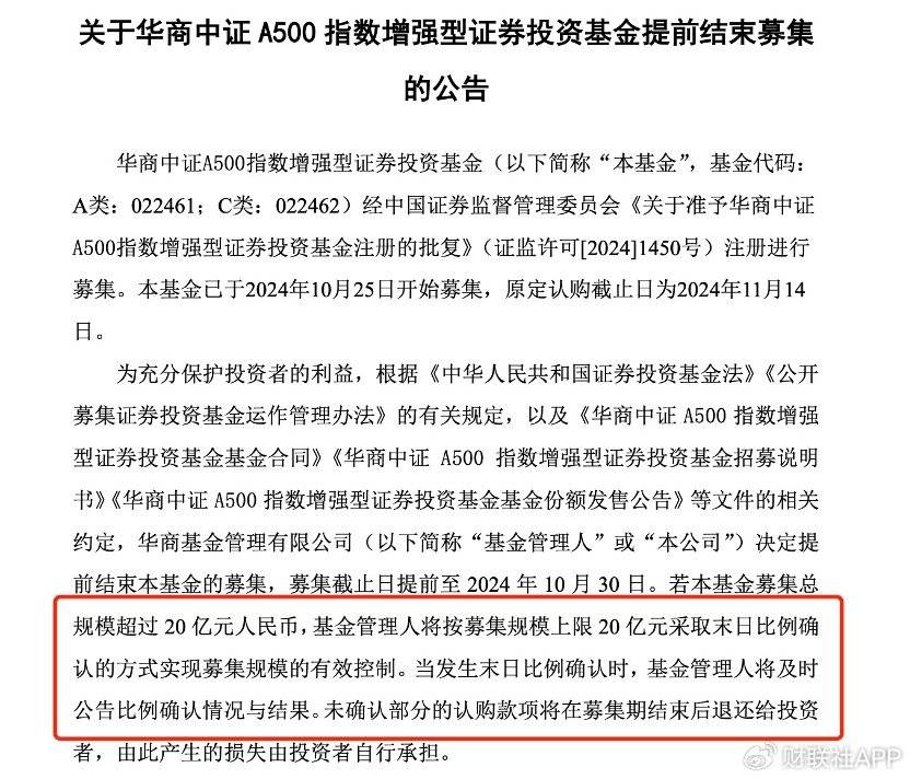 公募场外A500指数基金获批一周纷纷启募，部分已设置最低和最高募集目标