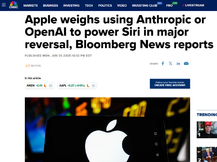 苹果被曝重组高层以解决Siri AI功能延期问题；OpenAI公布新转录和语音生成AI模型丨全球科技早参