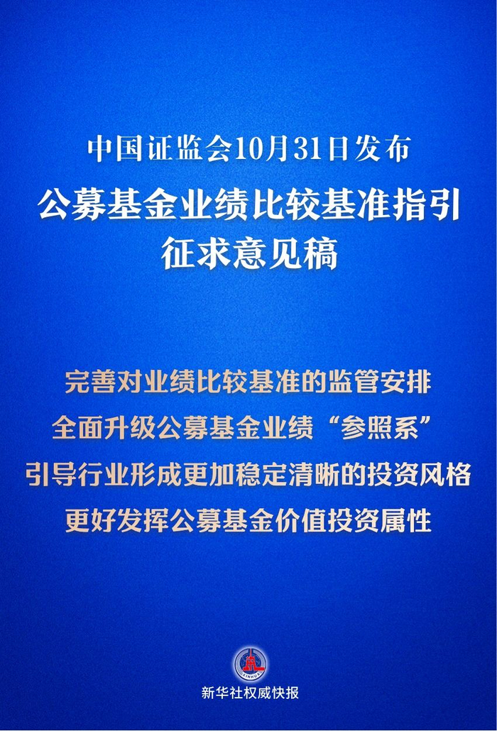 重磅!基金业绩比较基准新规征求意见稿发布,将有效防范风格漂移等问题